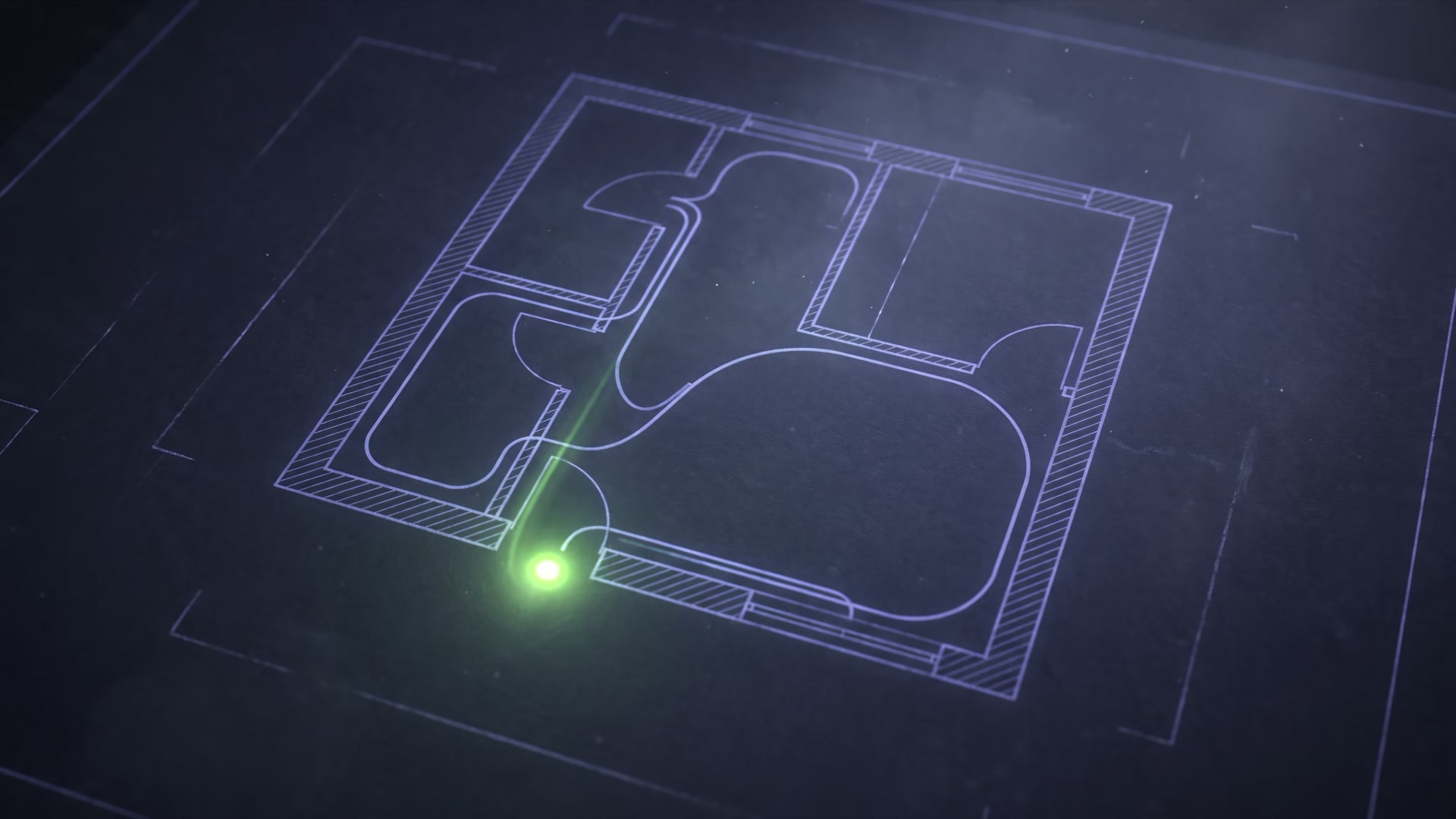 The spark drawing a floor plan of light